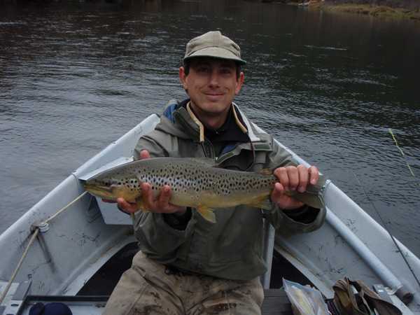 Andrew with a brown caught on a dry