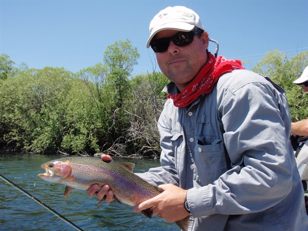 Greg with a perfect Fall River rainbow