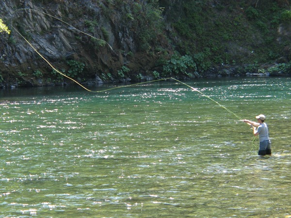 Andrew casting his Sage Z-Axis 5126 spey rod