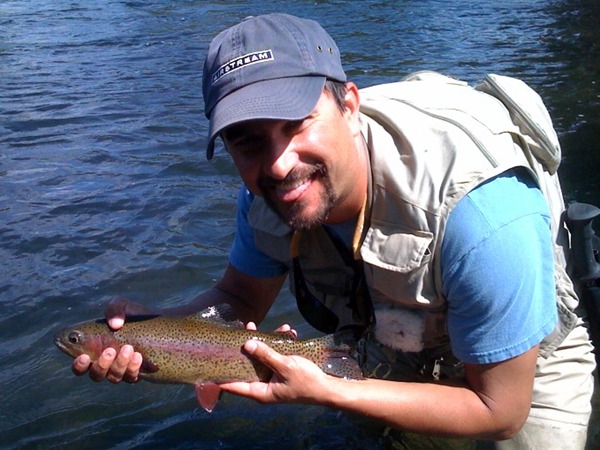 Ed with a great Hat Creek rainbow