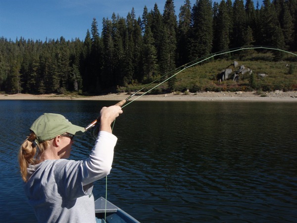 Katie with a fish on!