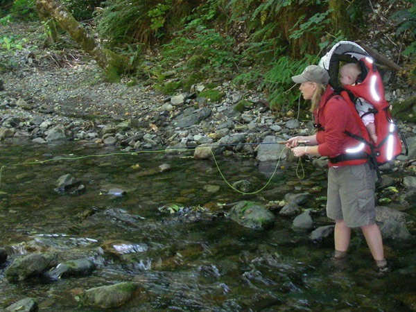 Katie fishing with Madison