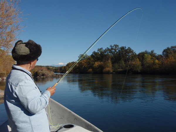 Marie with a big hopper-dropper victim on the line