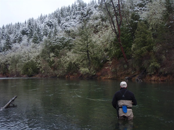 Ted swinging his fly through a nice run
