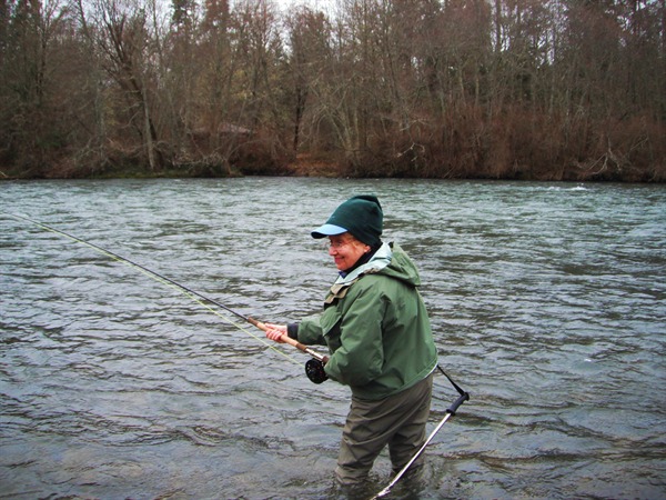 Joy Garrett, all smiles on river left