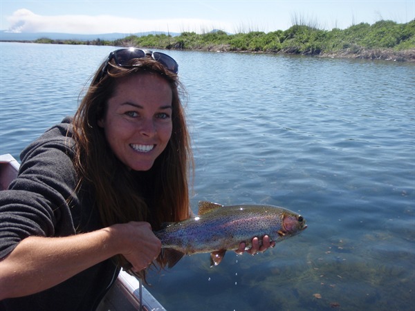 Amy with a superb rainbow