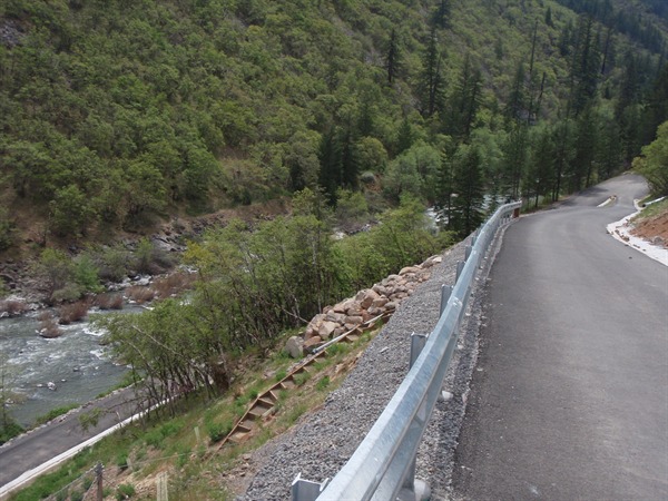 Road to base of Lake Britton Dam.