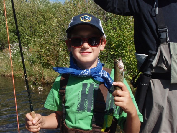 Josh with his 2nd trout ever