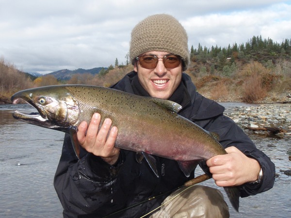Birthday boy Jeff with a nice salmon