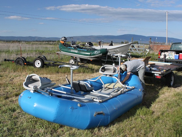 Dax's new raft - assembly took 2 hours and 8 beers
