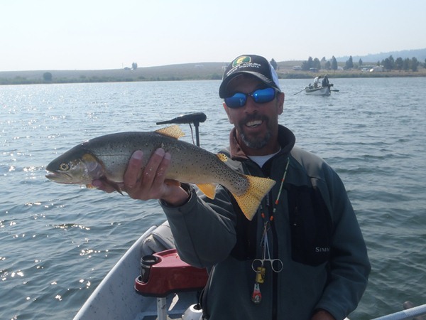 Mike with a big yellowstone cutthroat