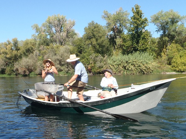 Sarah with her first fish of the trip