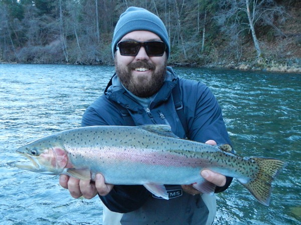 Devin with a wild buck steelhead