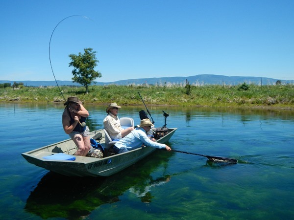 Dax and crew landing a nice fish