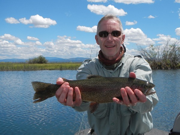 Burt landed this fish on a small nymph