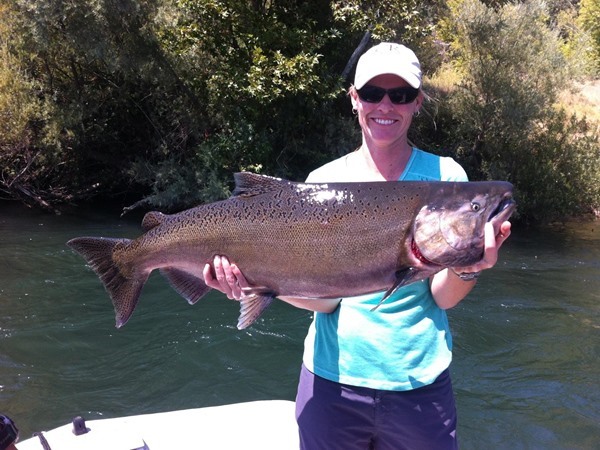 Katie Harris with a massive salmon