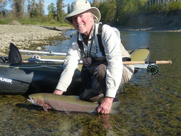 Jim from steelhead camp with a lovely hen