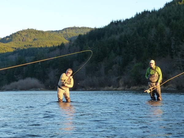 Scotty and Gino during a chaotic moment as fish were all around us
