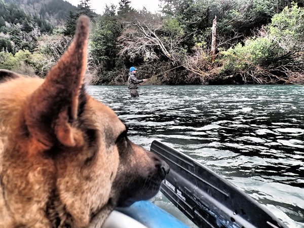 Wolfman casting under the watchful eye of his best friend