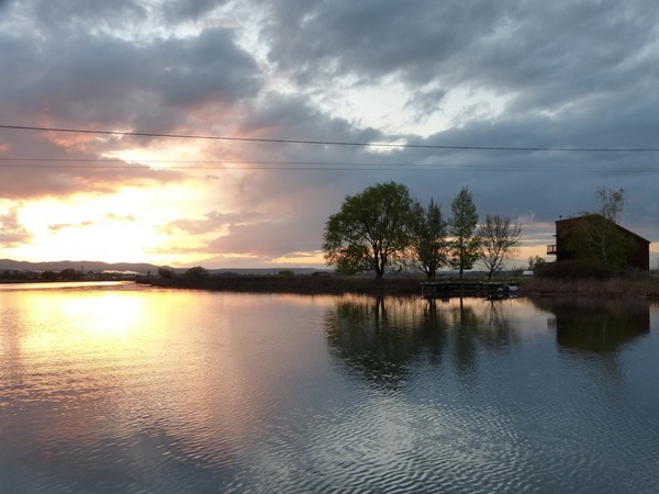 The Confluence Fall River Retreat at sunset