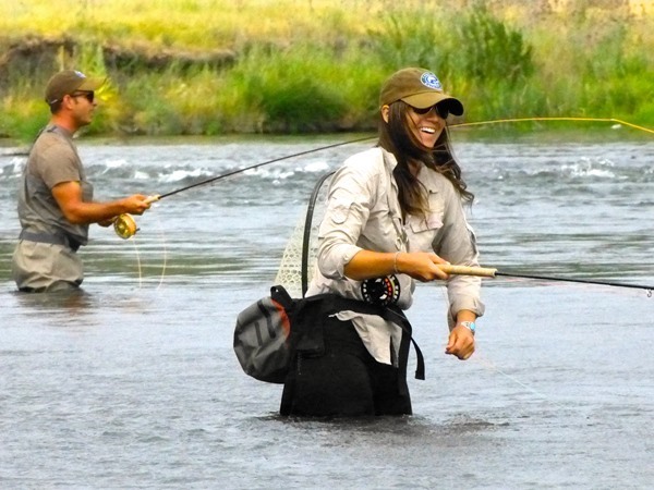 Leslie and Peter speycasting on the Pit