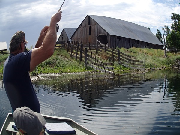 Mike Kennedy hooked up on one of his many big fish on the Fall