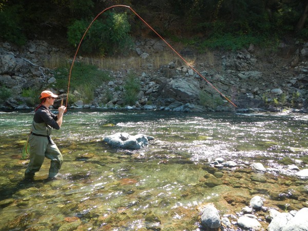 Tony playing a fish