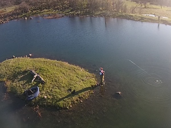 Aerial view of the island in the big pond