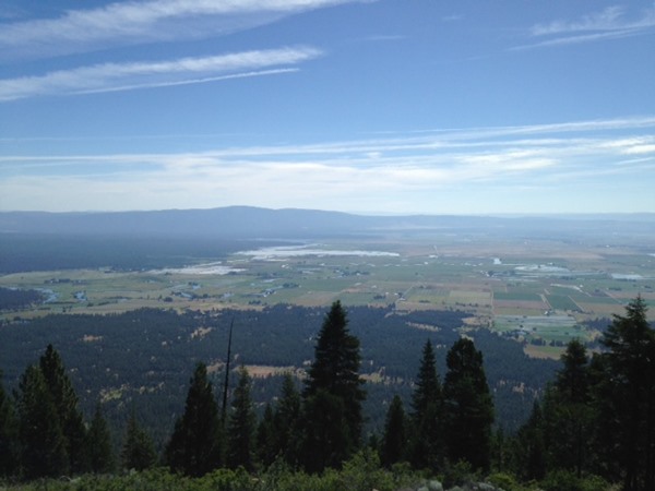 The view from Soldier Mountain fire lookout.  You can see the entire Fall River Valley.