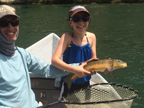 Lily's big fish of the day was a big Sacramento sucker