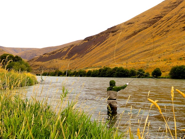 Dave was a first time spey caster, his casting really progressed though out the trip 