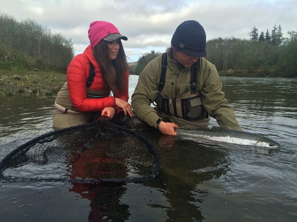 Thanks to Leslie for the help landing this unreal steelhead