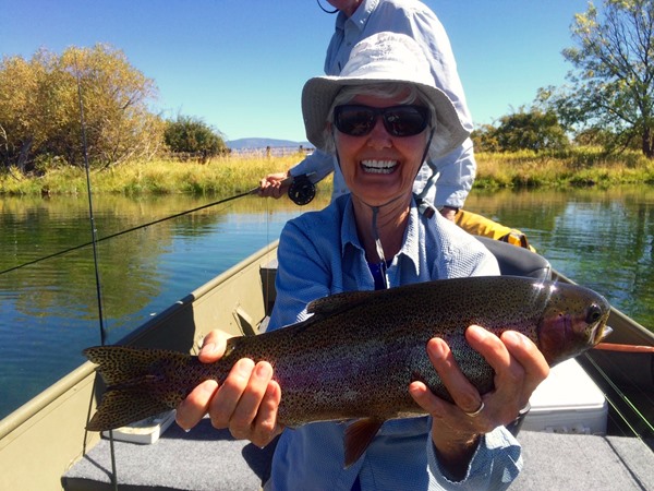 Lucy with a great Fall River rainbow