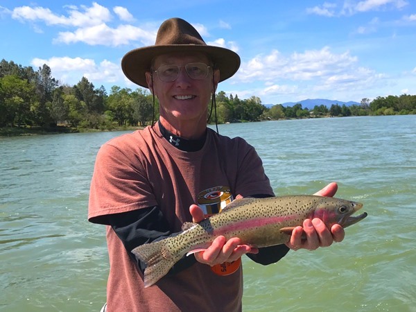Rich with a nice rainbow trout
