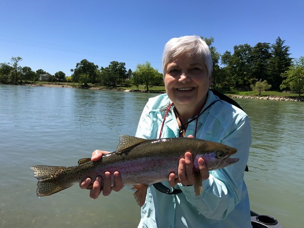 Pat with one of many beautiful fish from today.