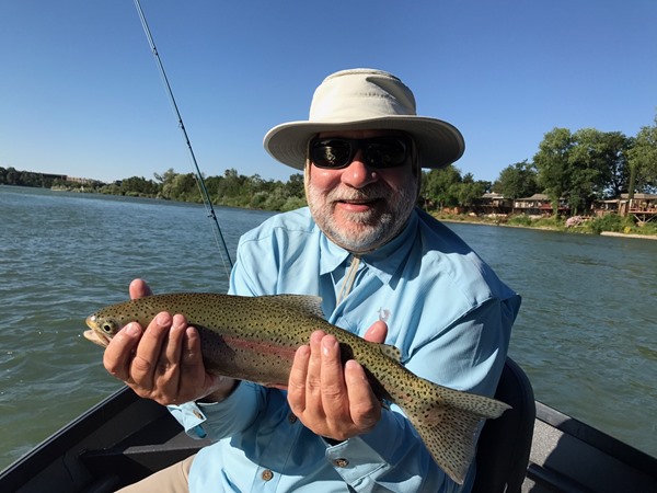 Mark keeping cool with a hot fish.