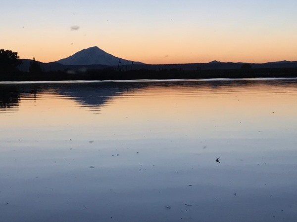 Hex floating down Fall River with Soldier Mtn in the background