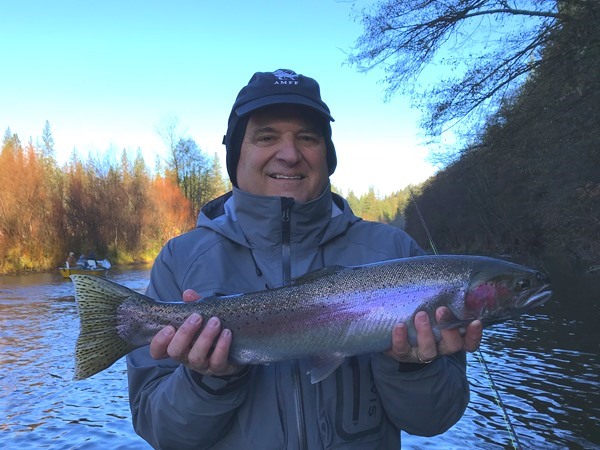 George with his first steelhead of the trip!