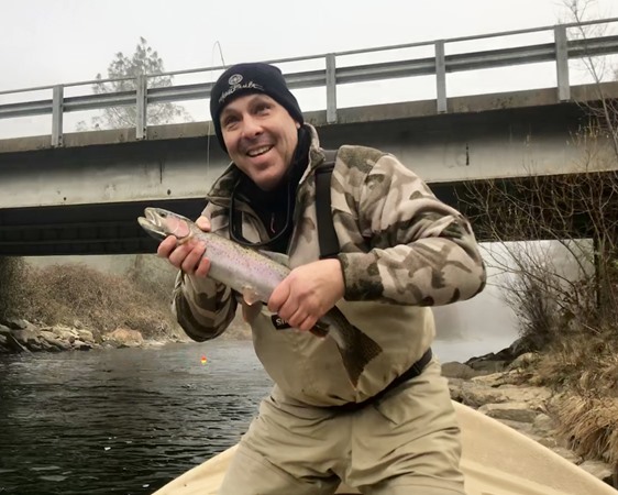 Paul with his first Trinity steelhead!