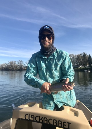 Shawn with his first fish!