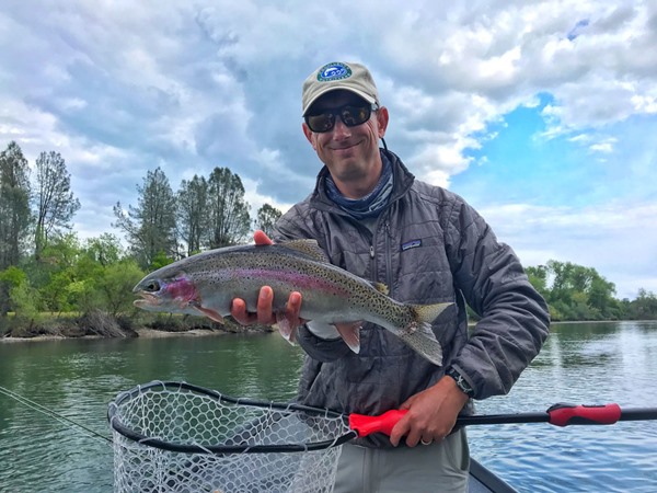 Andrew with a nice Lower Sac rainbow