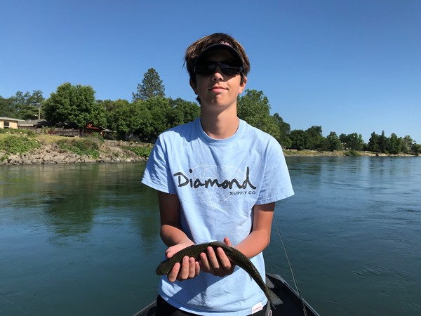 Davis with his first fish of the day