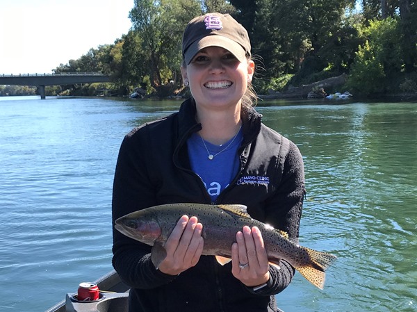 Leslie's first trout ever!
