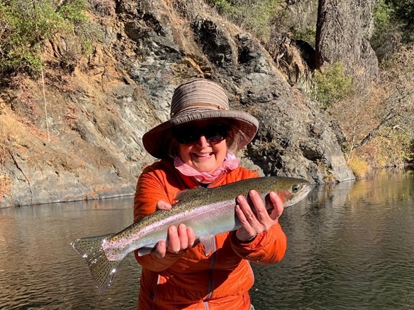Kathy's first steelhead!