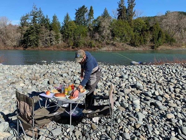 Drew makes a nice shore lunch