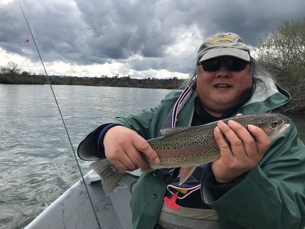 Leland with his first ever rainbow trout