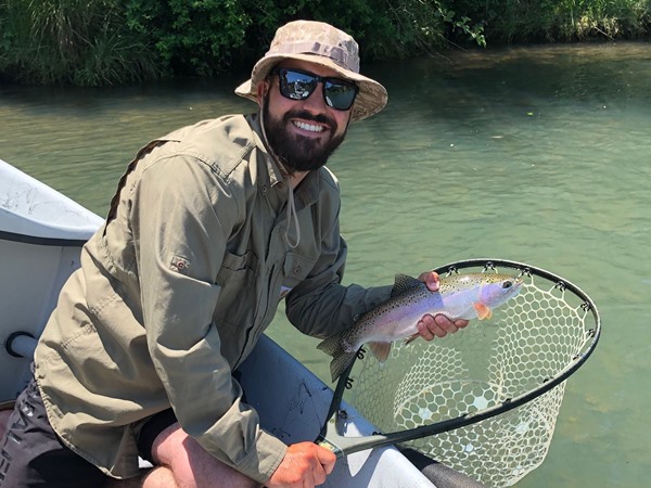 Grants first fish on a fly rod!