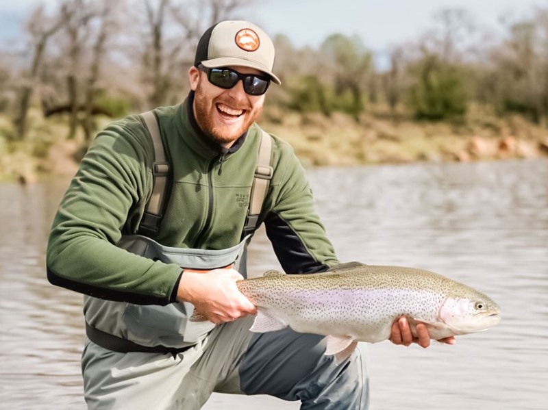 A happy angler at Eagle Canyon