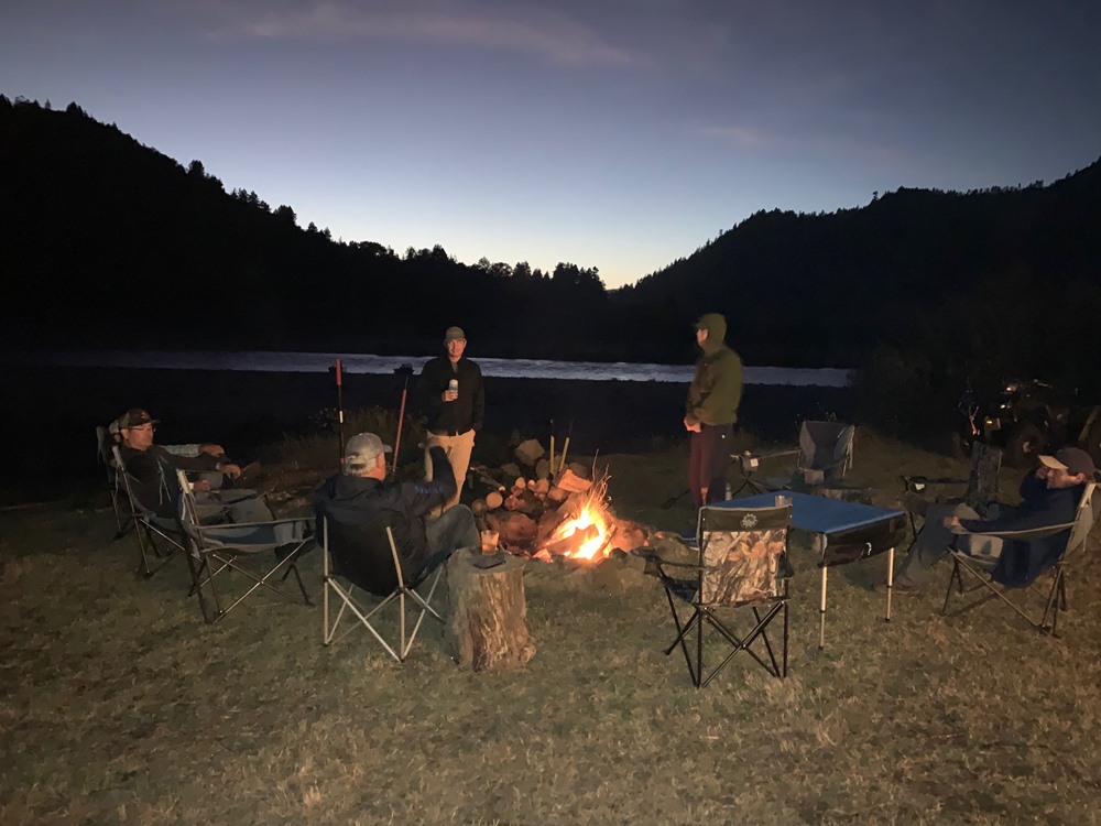 The evening campfire at Spey Camp