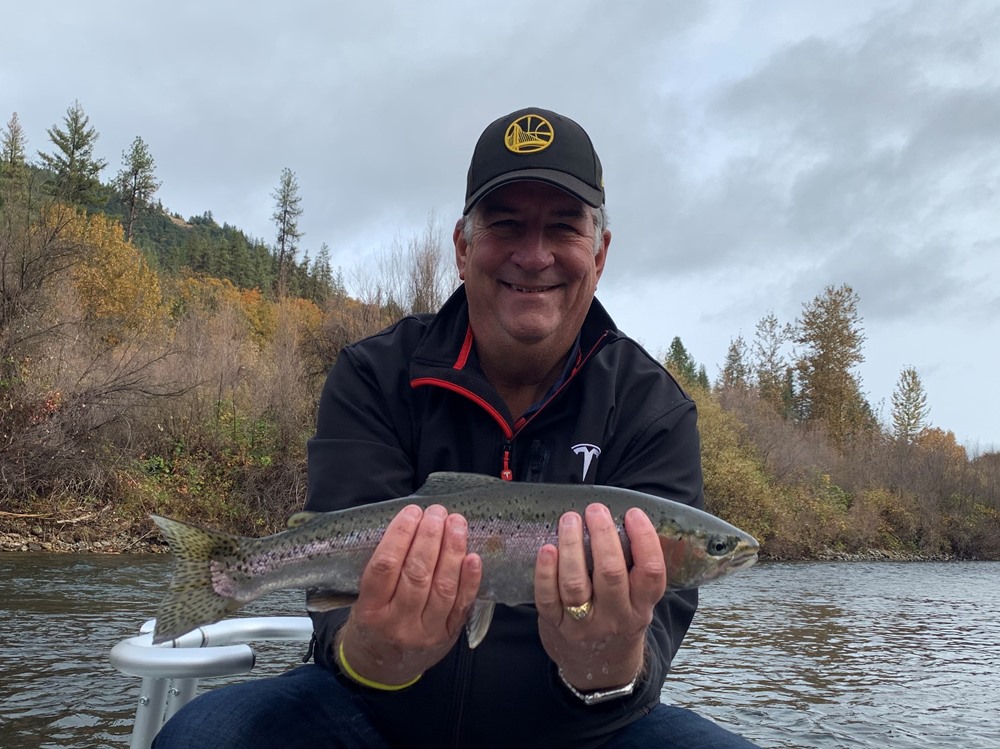 Brad with his first ever steelhead!